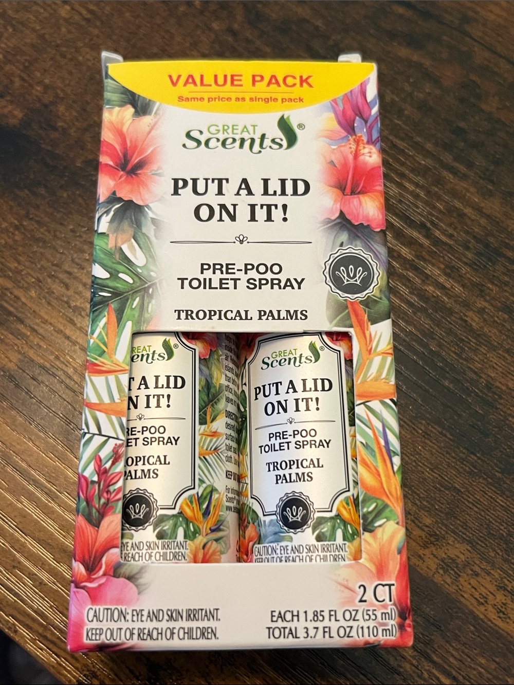 Delta Put A Lid On It! Tropical Palms Pre-Poo Toilet Spray - Floral Multicolor